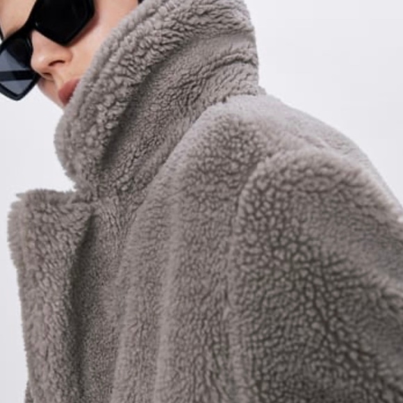 ZARA Fleece Coat:Gray, US M ,L, XL, XXL - Picture 7 of 10